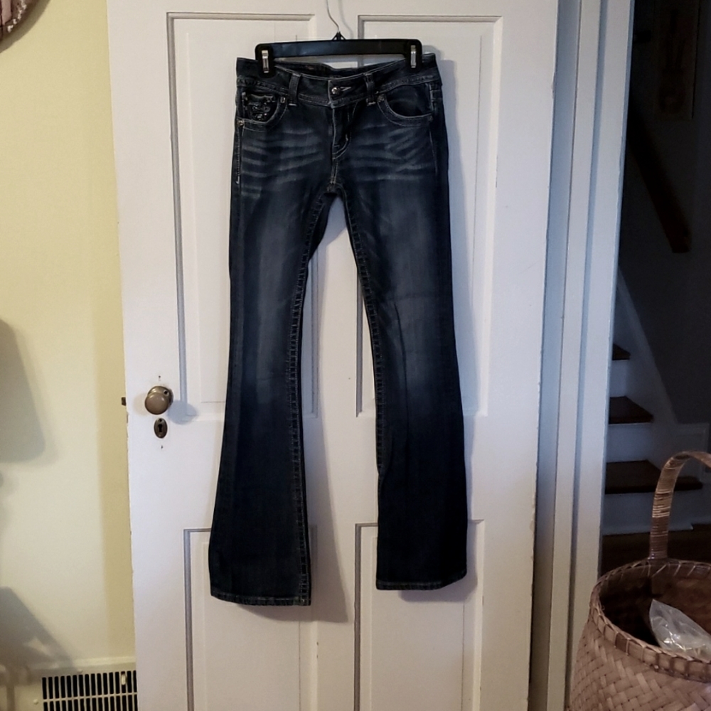 Miss Me bejeweled bootcut jeans, size 27 waist